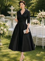 Vestido Midi Vintage com Decote em V