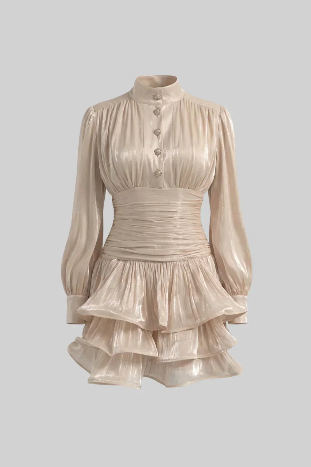 Vestido Champagne Perolado