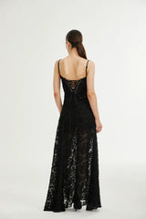 Vestido Renda Preta de Luxo
