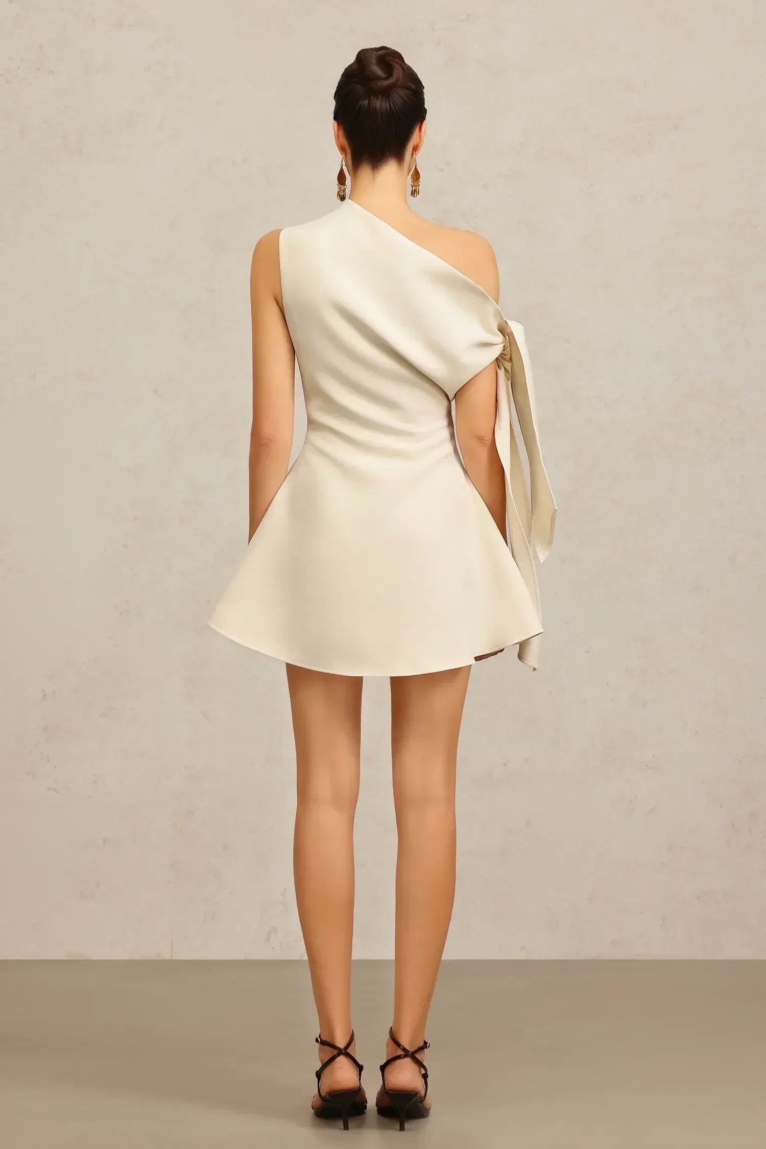 Vestido Um Ombro Drapeado