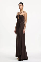 Vestido Chocolate com Fenda