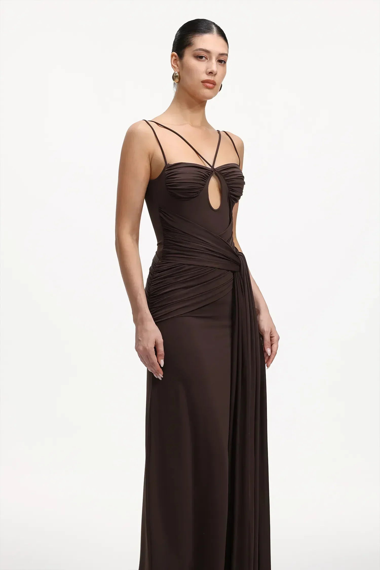 Vestido Chocolate com Fenda