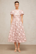 Vestido Rosa em Renda Floral