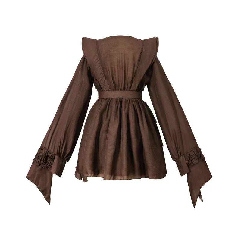 Vestido Chocolate em Camadas
