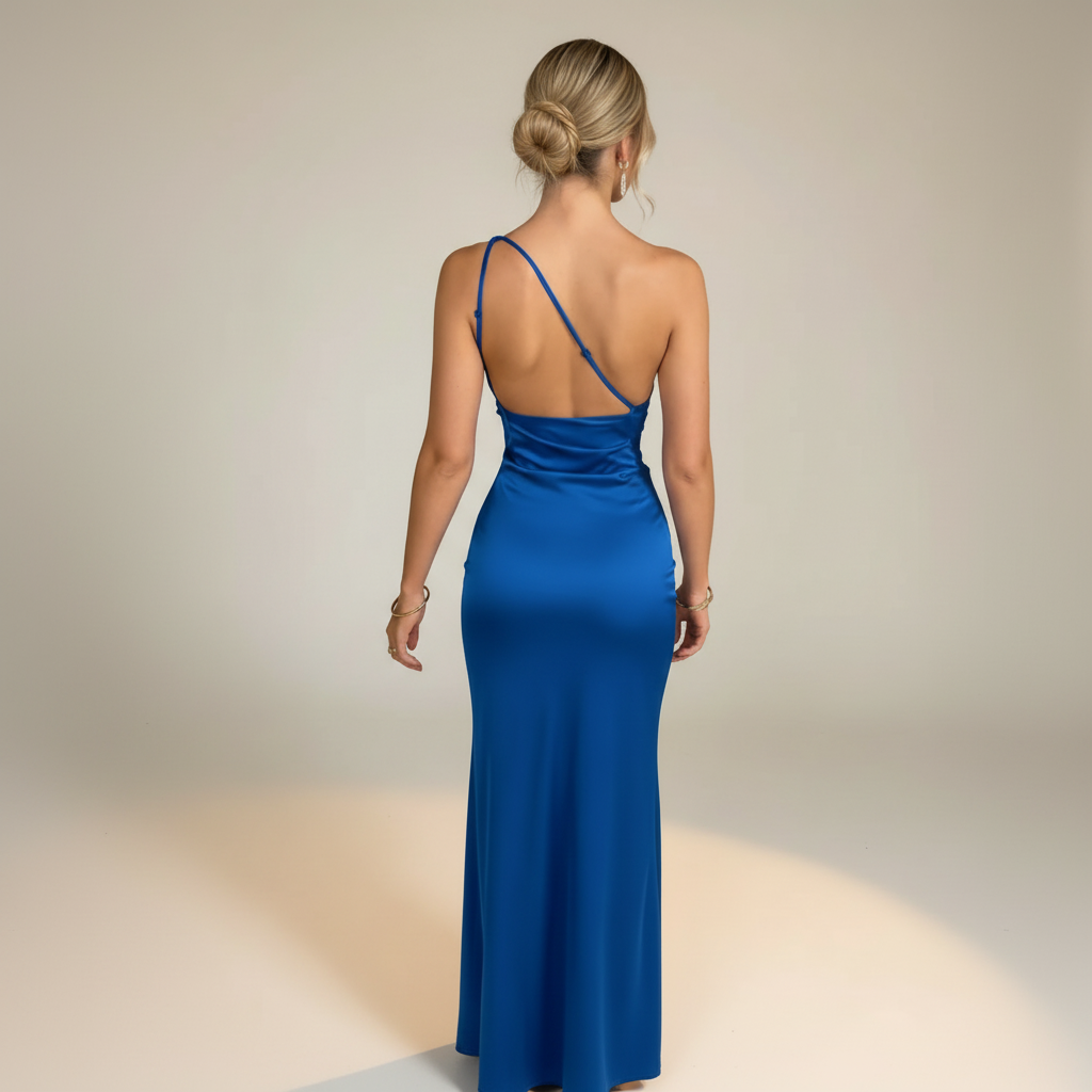 Vestido Longo Feminino Starlight de Um Ombro Só para Festas e Eventos