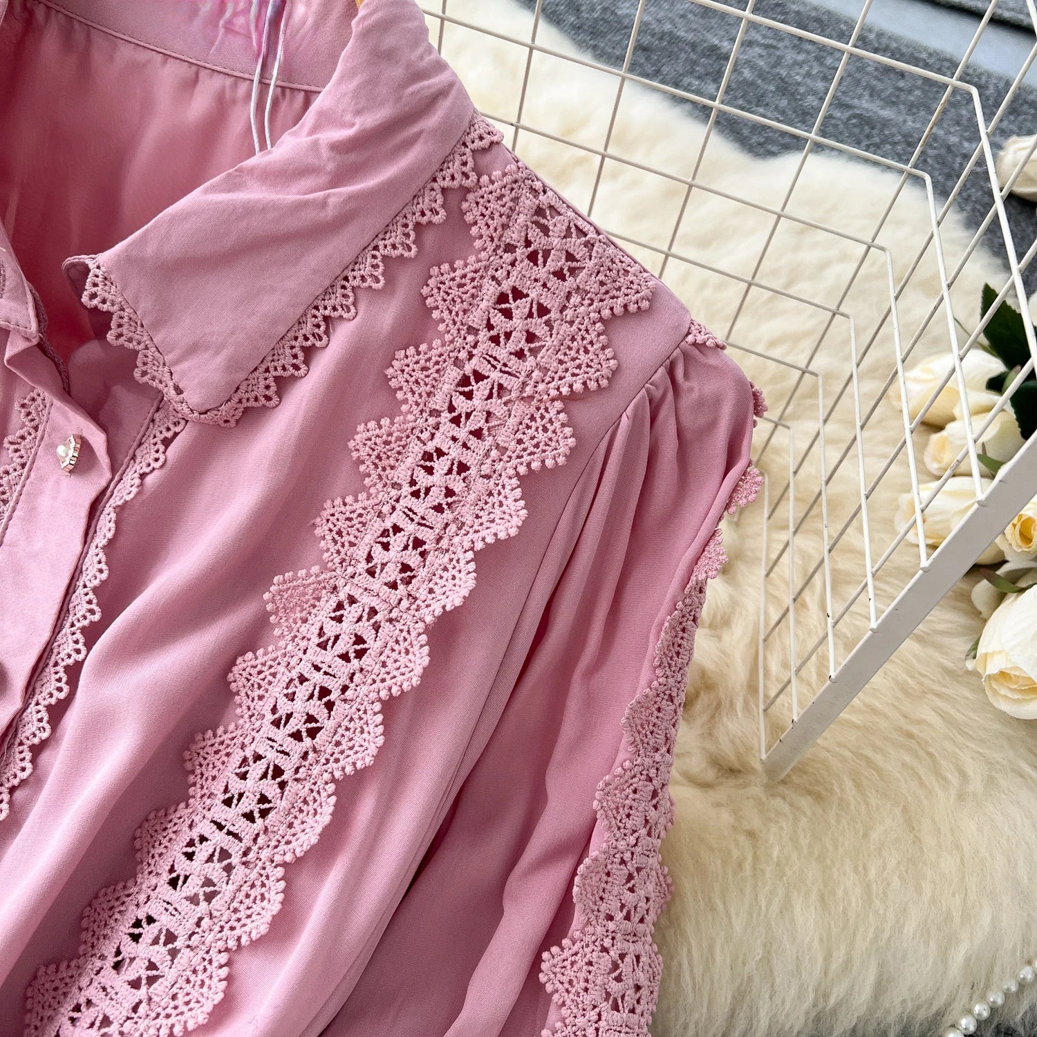 Vestido Longo Renda e Botões