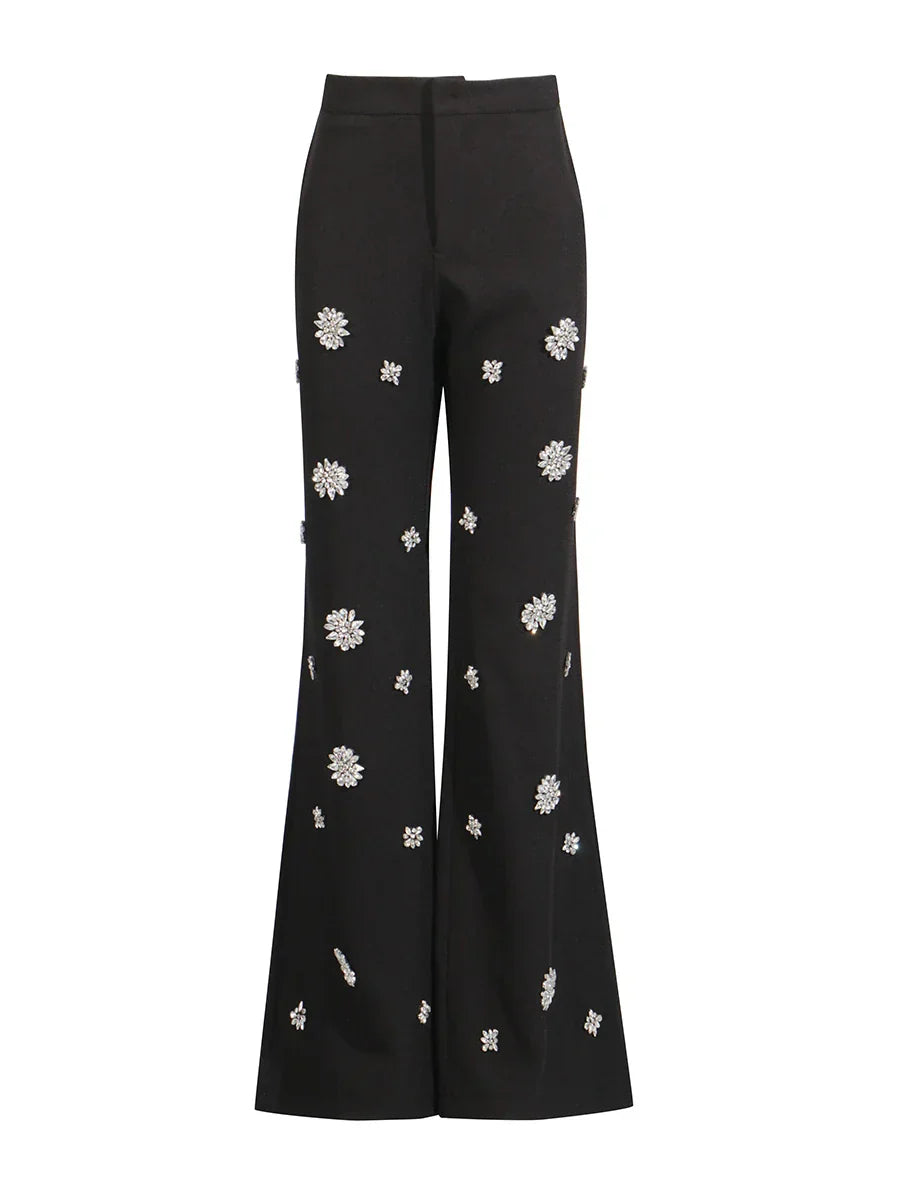 Conjunto de Alfaiataria Escultural com Blazer e Calça com Cristais