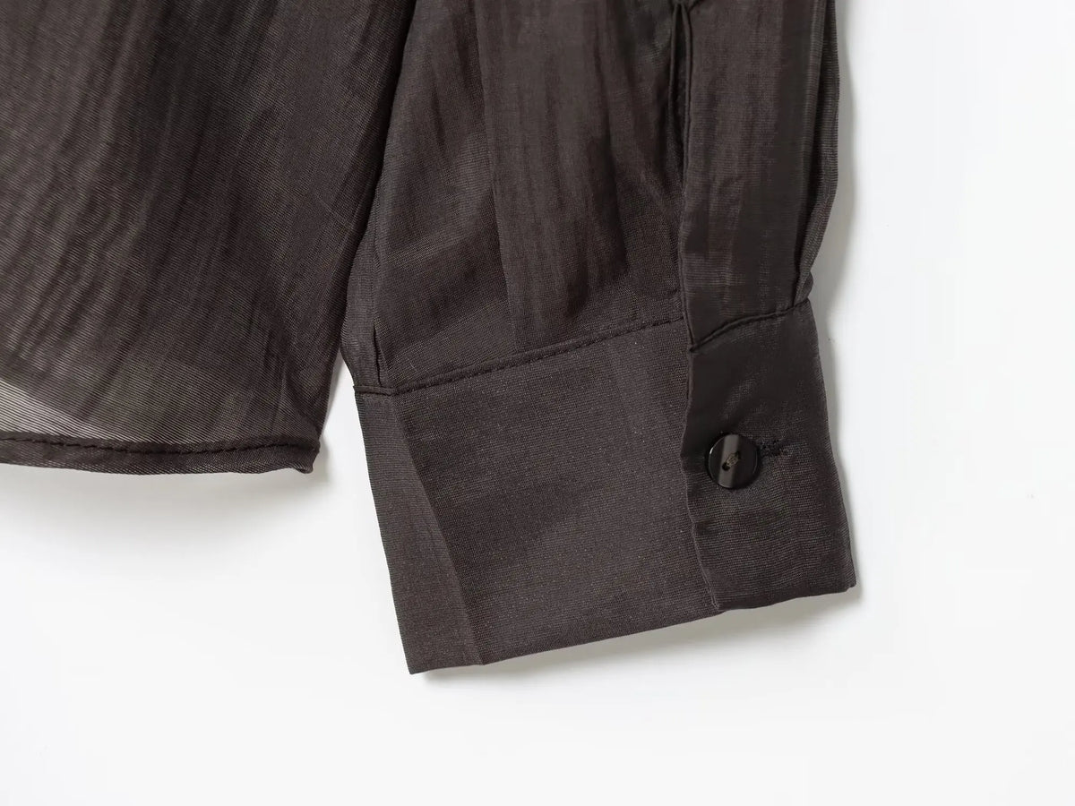 Camisa Elegante de Manga Longa – Modelagem Solta e Minimalista