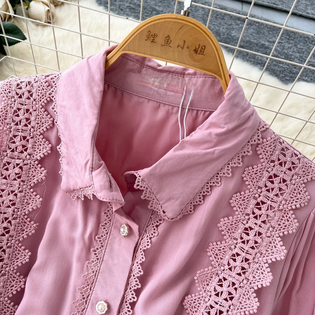 Vestido Longo Renda e Botões