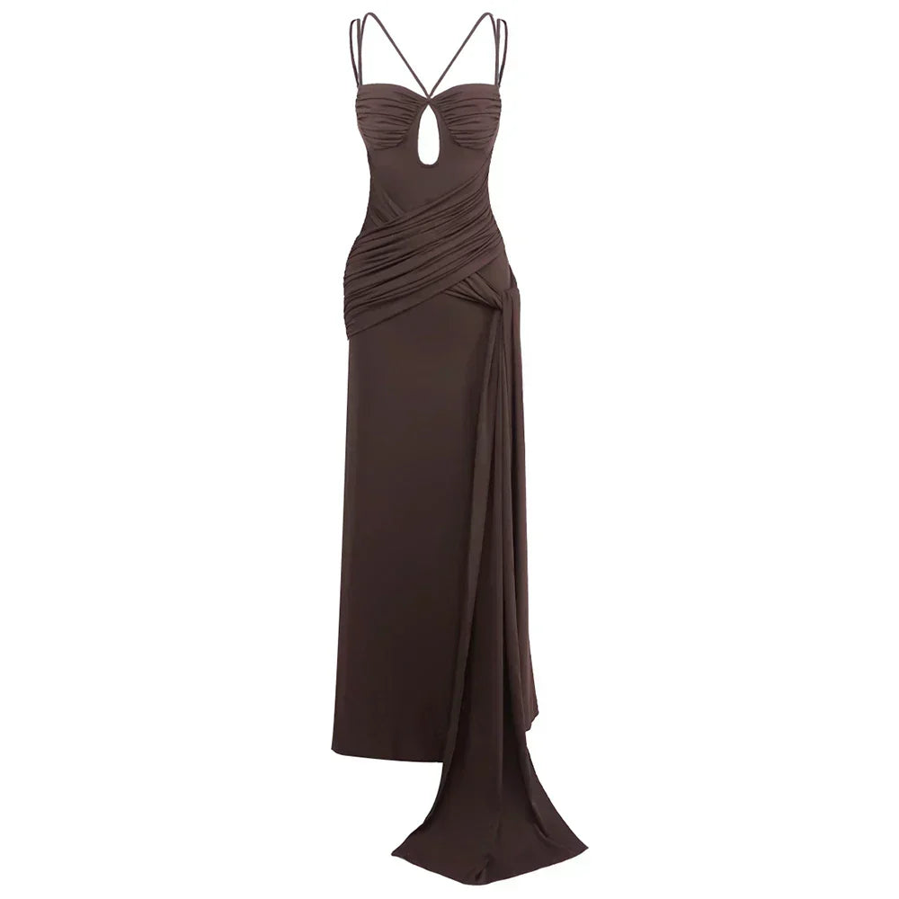 Vestido Chocolate com Fenda