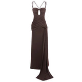 Vestido Chocolate com Fenda