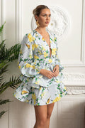 Vestido Vintage Floral Manga Lanterna