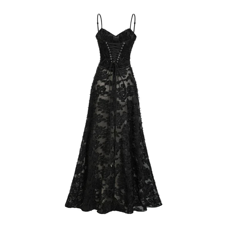 Vestido Renda Preta de Luxo
