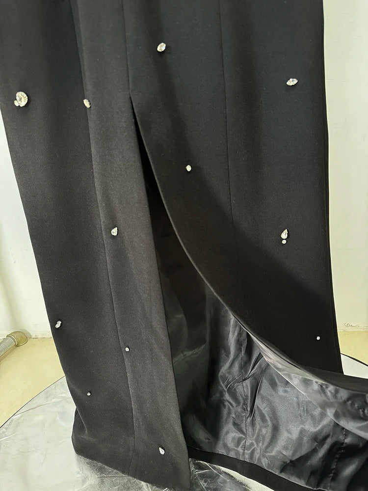 Vestido Longo com Bordado à Mão em Pedrarias