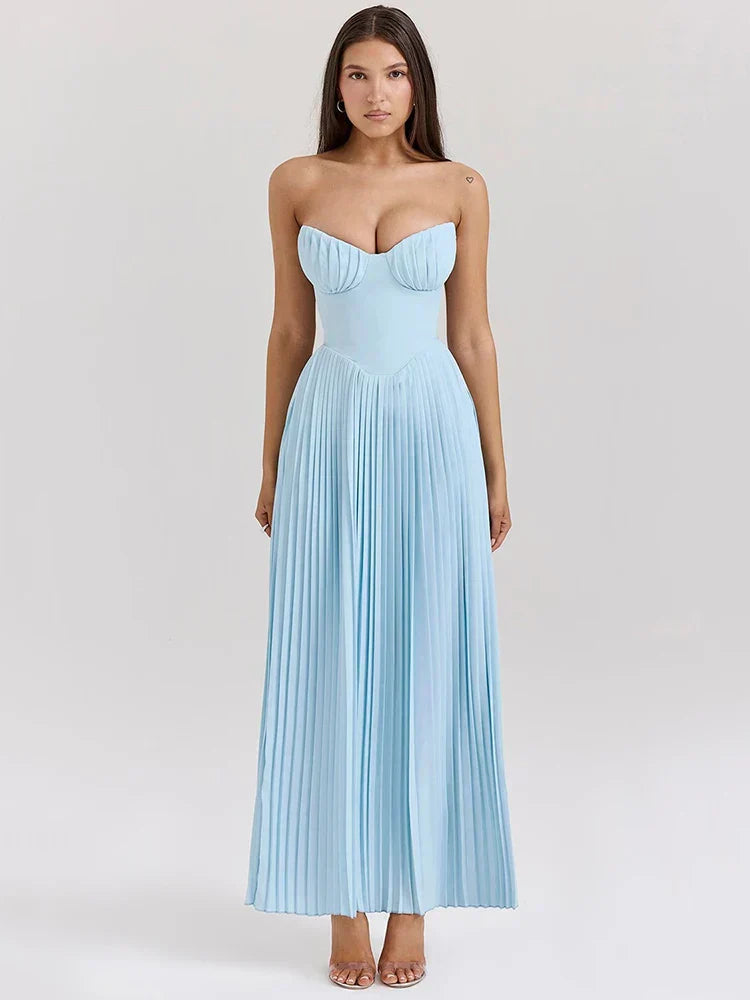 Vestido Espartilho Azul Celeste