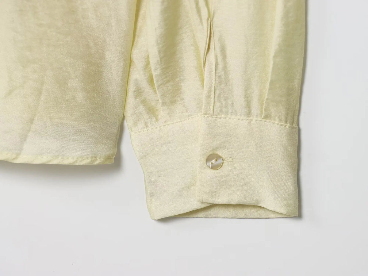 Camisa Elegante de Manga Longa – Modelagem Solta e Minimalista