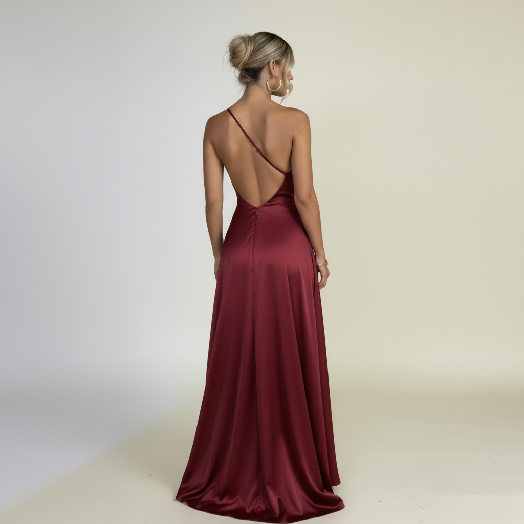 Vestido Longo Feminino Starlight de Um Ombro Só para Festas e Eventos