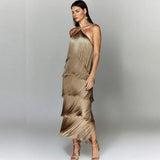 Vestido Feminino Elegante Franjas - Maya