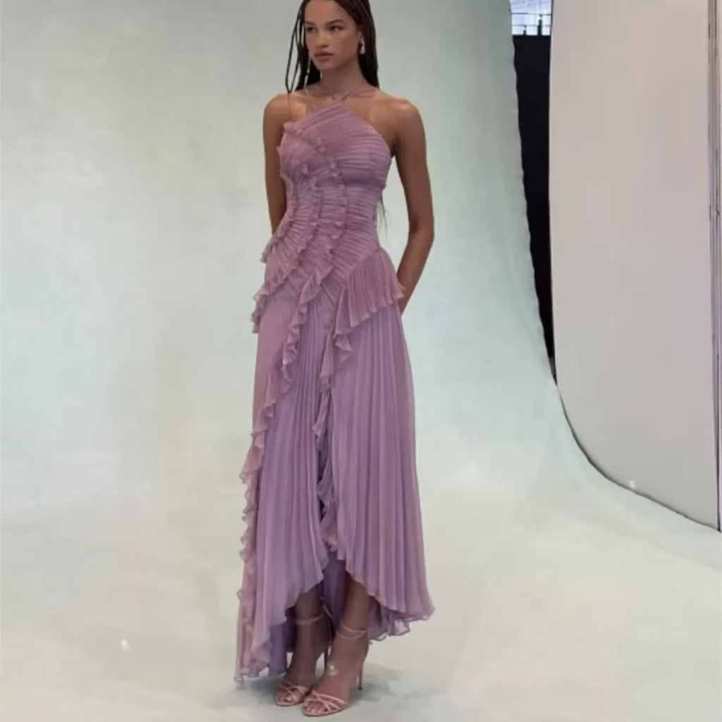 Vestido Lavanda Flowy Halter