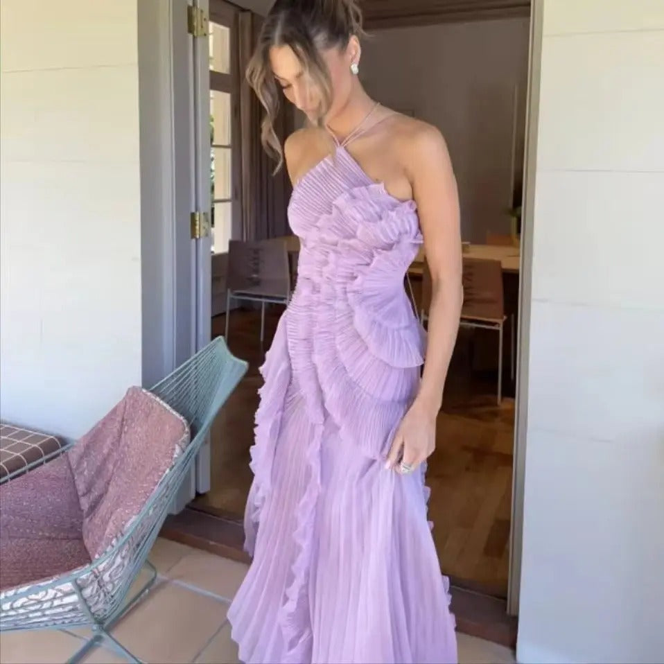Vestido Lavanda Flowy Halter