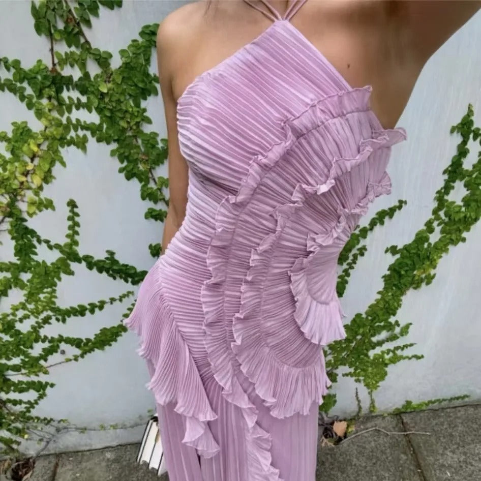 Vestido Lavanda Flowy Halter
