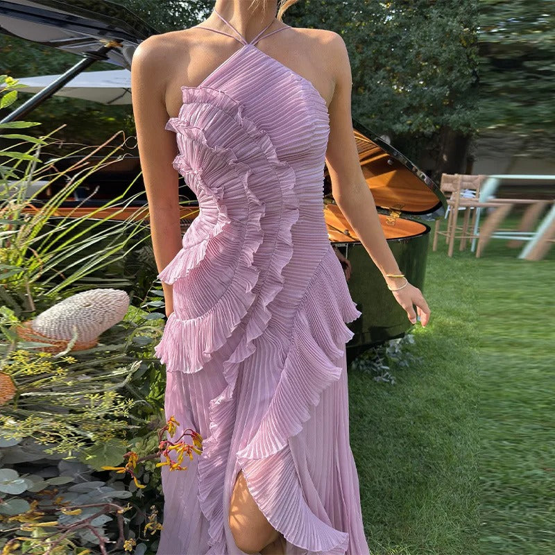 Vestido Lavanda Flowy Halter