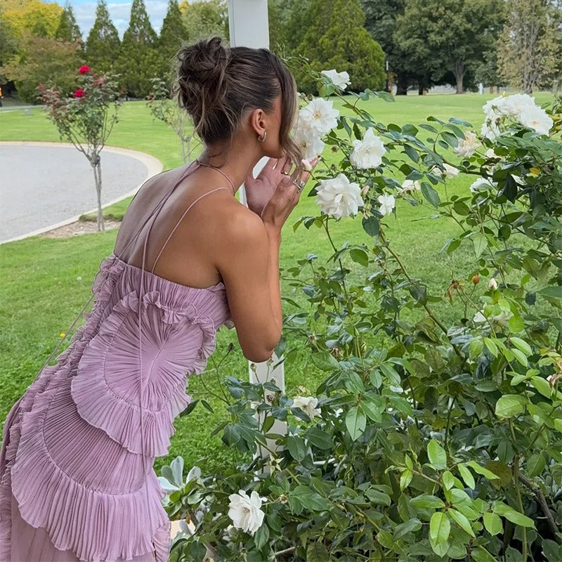 Vestido Lavanda Flowy Halter