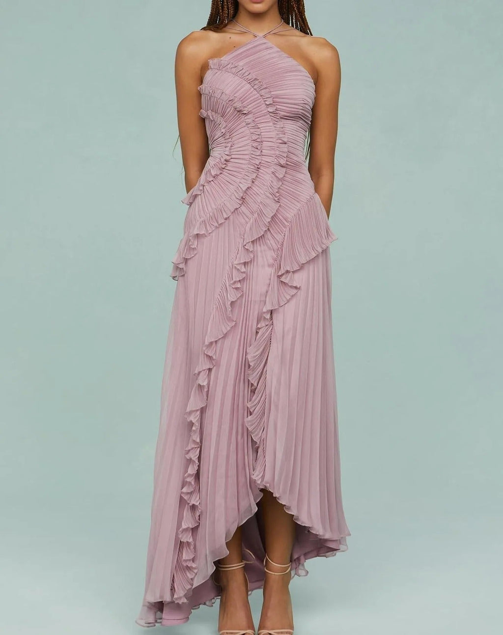 Vestido Lavanda Flowy Halter