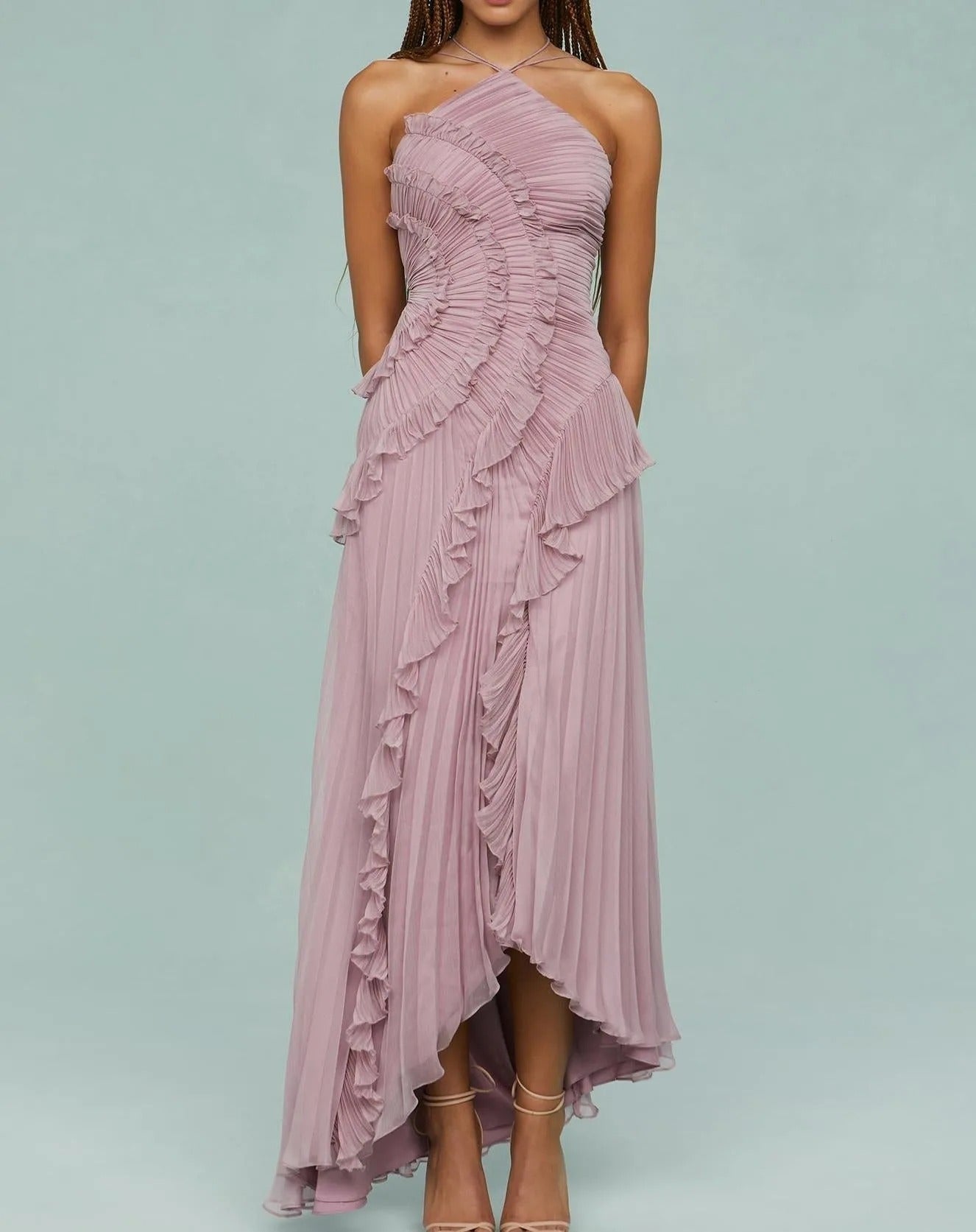 Vestido Lavanda Flowy Halter