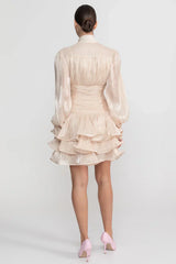 Vestido Champagne Perolado